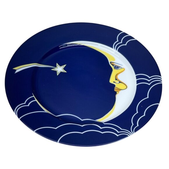 3 Fitz and Floyd Blue Stardust Moon Stars Salad Plates - Picture 4 of 6